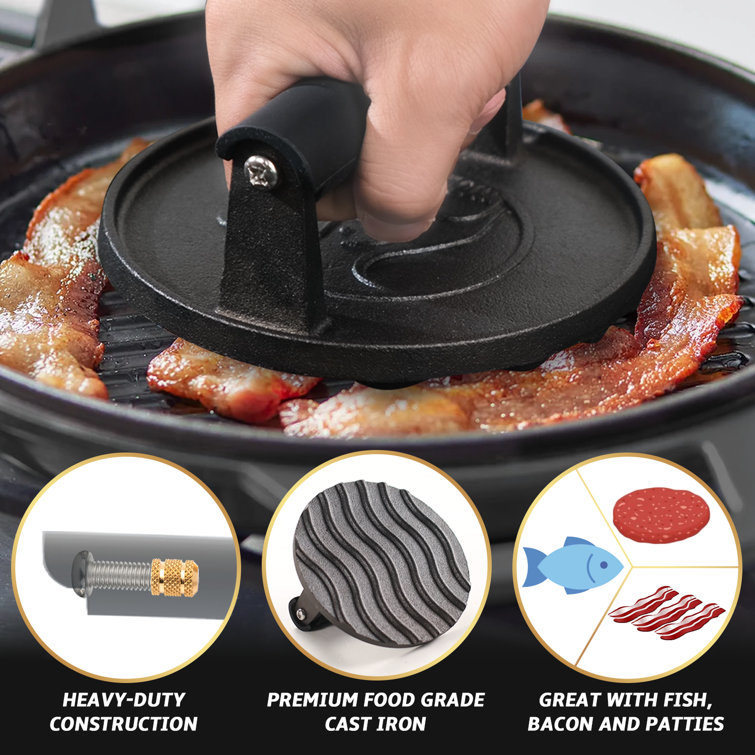 Gourmet Easy Cast Iron Dishwasher Safe Grill Press Wayfair